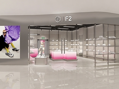 现代工业鞋店 专卖店 F2潮鞋 鞋店 施工图