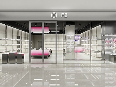 现代工业鞋店 专卖店 F2潮鞋 鞋店 施工图