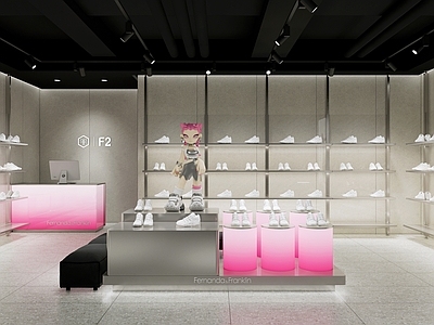 现代工业鞋店 F2潮鞋 专卖店 鞋店 施工图