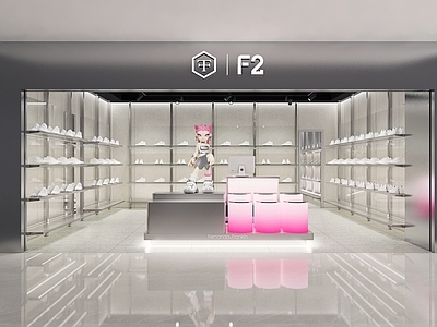 现代工业鞋店 F2潮鞋 专卖店 鞋店 施工图