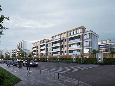 现代主义小区建筑 低密社区整体建筑 叠拼叠墅建筑 洋房住宅建筑 高层大平层建筑