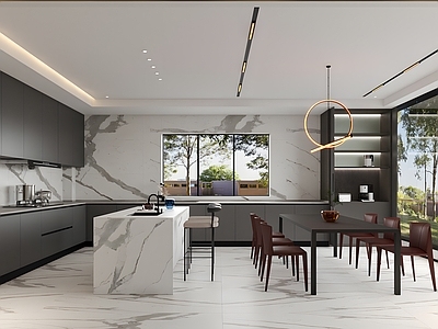 现代极简开放式厨房