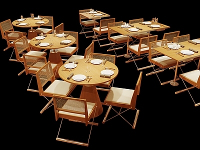 原木风餐桌椅 餐厅餐桌椅组合