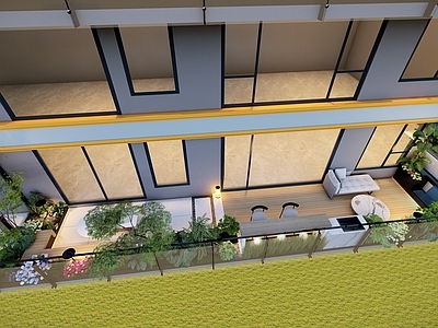 现代简约屋顶花园