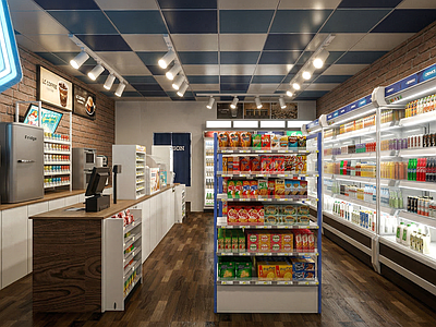 现代简约便利店 罗森便利店