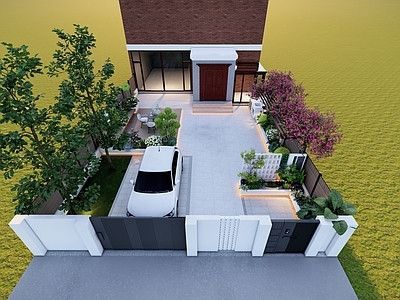 现代简约别墅庭院