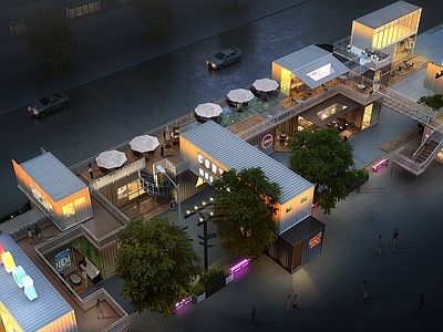 集装箱商业风商业街 现代集装箱商业 集装箱商业 集装箱片区