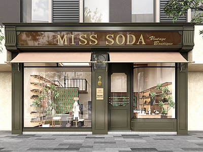 中古风门头 门头 服装店