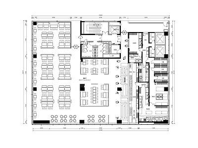 现代食堂 食堂餐厅平面布置 施工图