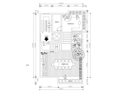 现代屋顶花园 屋顶花园平面图 施工图