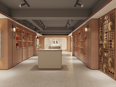 新中式其他展厅 饼店，饼店展厅 食品展厅 饼 恒香饼家