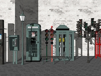 复古未来主义交通信号灯