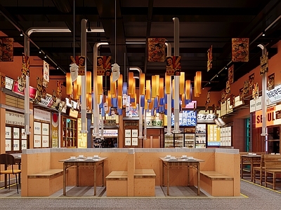 复古韩式市井风其他餐饮空间 韩式烤肉店  火锅店 自助烤肉