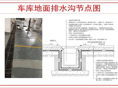 建筑综合节点 车库地面排水沟 施工图