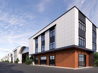 现代主义标准厂房 工厂建筑 办公建筑