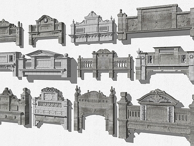 欧式复古其他商业建筑 民国老上海建筑 复古老上海护栏