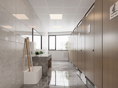 现代简约公共卫生间 酒店卫生间 公共卫生间 男卫 女卫