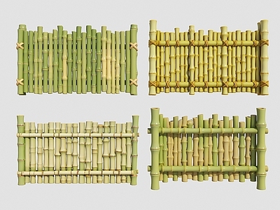 新中式景观围栏 中式围墙 中式竹篱笆 竹子围墙 竹篱笆 乡村庭院围墙