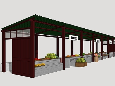 新中式农贸市场 乡村集市 农村集市 菜市场 乡村菜市场 民俗集市