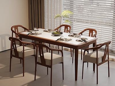 新中式餐桌椅 餐桌椅
