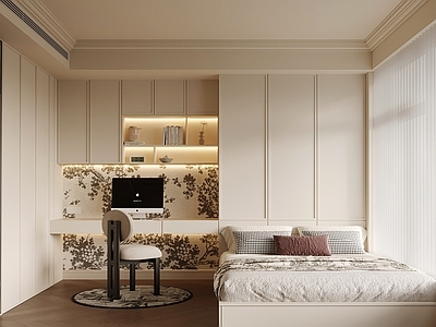 奶油风榻榻米卧室