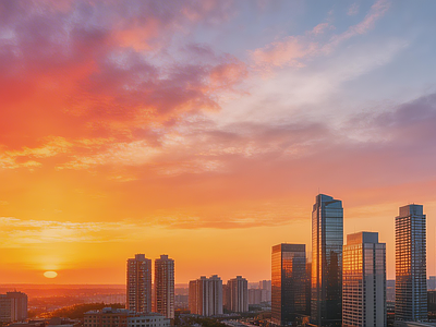 现代天空HDR 城市黄昏HDR 黄昏HDR
