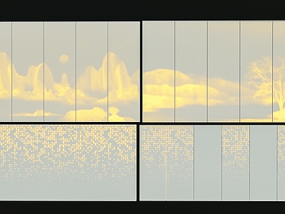 现代景墙 穿孔板 镂空板景墙