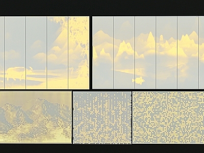 新中式景墙 穿孔板景墙 镂空板 透光板