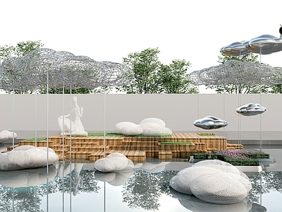 现代艺术景观其他景观小品 云朵雕塑 景观小品