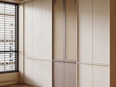 奶油风衣帽间 衣柜