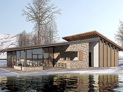 新中式小公建 展览馆建筑 咖啡厅建筑 游客中心建筑