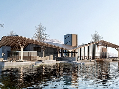新中式其他公共建筑 展览馆建筑 咖啡厅建筑