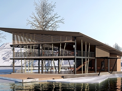 新中式餐饮建筑 咖啡厅建筑 小公建