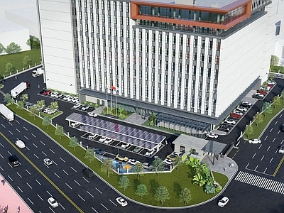 现代简约产业园办公楼 城市 企业总部 办公楼