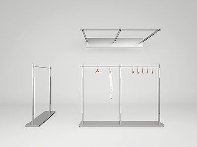 极简晾衣架  展台展柜货柜 潮牌货架挂衣架   服装店货架道具 展厅档口批发零售