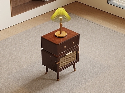 中古风床头柜