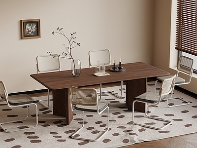 奶油风餐桌椅 餐桌椅