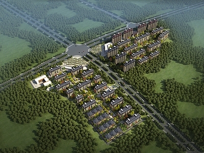 新中式多层住宅楼