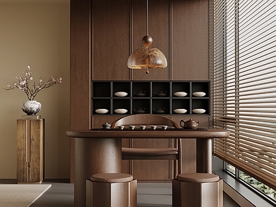 新中式茶室 茶桌椅 阳台小茶台