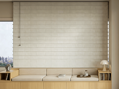 原木风阳台 现代卡座沙发 飘窗卡座