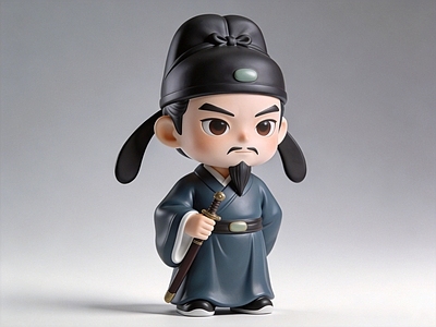 新中式其他摆件 文天祥 雕塑 人物 摆件 AI渲染