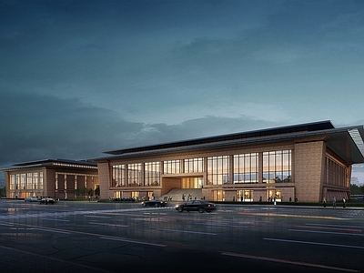 新中式体育馆外观 中式场馆 现代场馆 现代体育馆