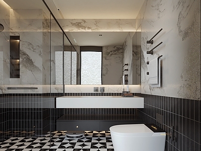 现代简约卫生间 现代卫生间 主卫 次卫