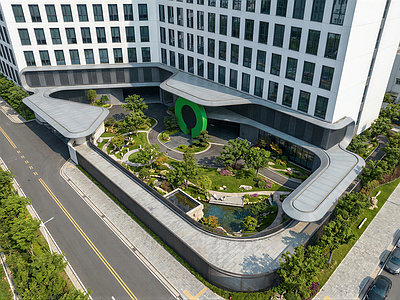 新中式景观办公园区景观