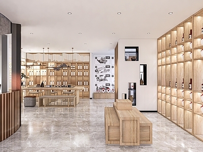 新中式烟酒店 货架 展柜展架