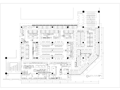 现代自助餐厅 自助餐厅平面图 施工图