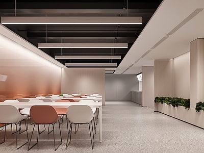 现代简约快餐店 现代快捷餐厅 食堂 员工用餐区 网红餐厅 快餐店
