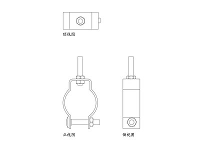 现代五金管件 电瓶夹 鳄鱼夹 电线夹 电源夹 接线夹 施工图