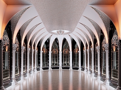 新哥特式宴会厅 宴会厅 走廊 酒店 红酒吧 雪茄吧