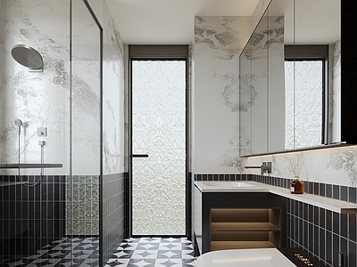 现代简约卫生间 现代卫生间 干湿分离卫生间